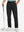 Front lower body shot of model wearing thermal water repellent fleece dress pants in black