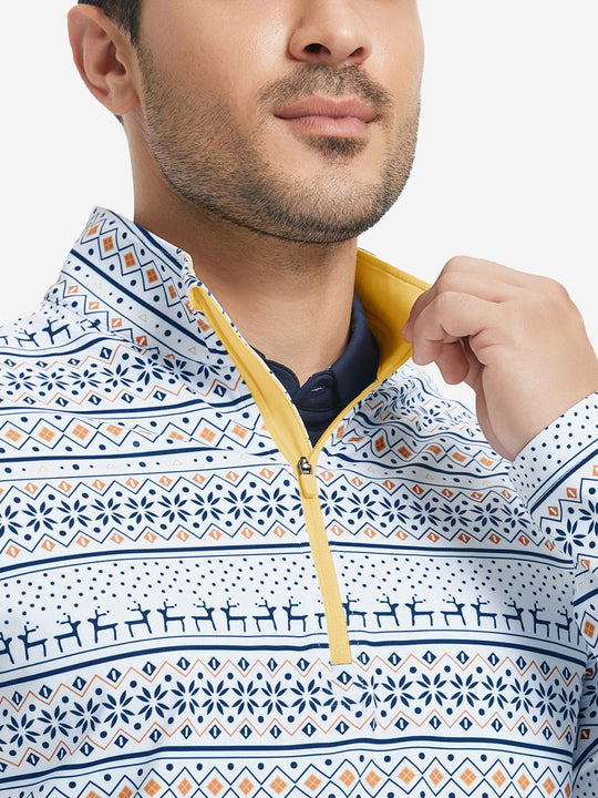 Full Print Lightweight Quarter Zip Pullover