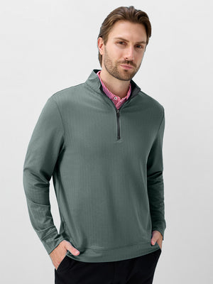 Herringbone Jacquard 1/4 Zip Pullover