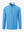 Front 3D view of Fleece lined golf quarter zip in sky blue with structusky blue design