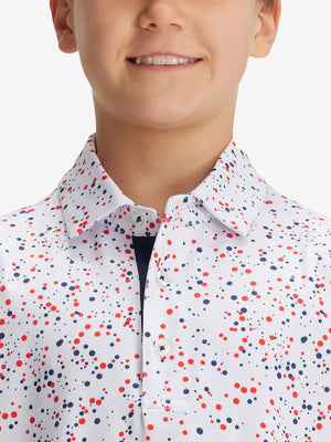 Youth Print Stretch Lightweight Polo Shirts