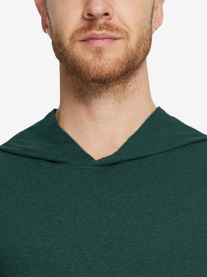 Detailed look at the collar of the Athletic Golf Hoodie, showing fabric texture in Brick Heather.