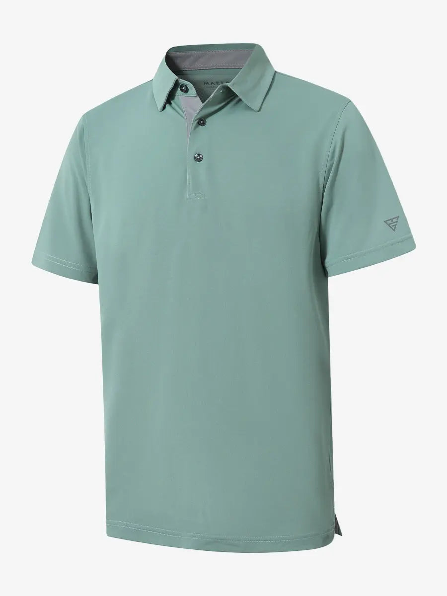 3D view showcasing BERYL GREEN Ventilated Pique Performance Polo design