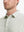 Olive Green Grass Green Performance Stripe Golf Shirt – close-up front from model’s nose to chest