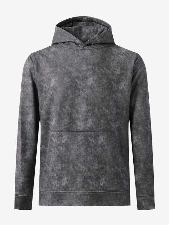 Front 3D view of the exclusive print kangaroo hoodies in grey, highlighting pattern details.