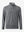 Front 3D view of casual fleece lined quarter zip pullover in grey, showing clean athletic fit.