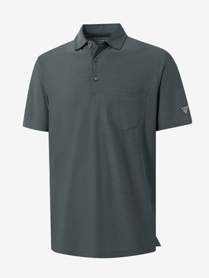 Moisture Wicking Heather Chest Pocket Golf Shirts