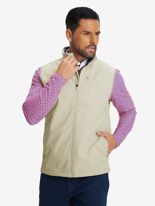 Sleeveless Softshell Fleece Outdoor Vests with 6 Pockets