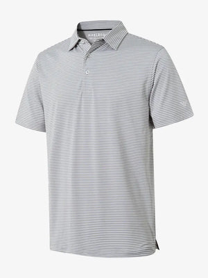 Performance Cooling Polo – 3D product view in Grey White Stripe for kids