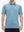 Model wearing Cooling Stripe Golf Shirt in GREEN ASH STRIPE, half-body front view with relaxed pose