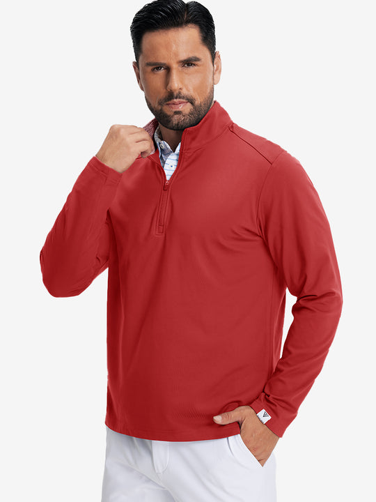 Classic Solid Pocket Fleece Quarter Zip Pullover