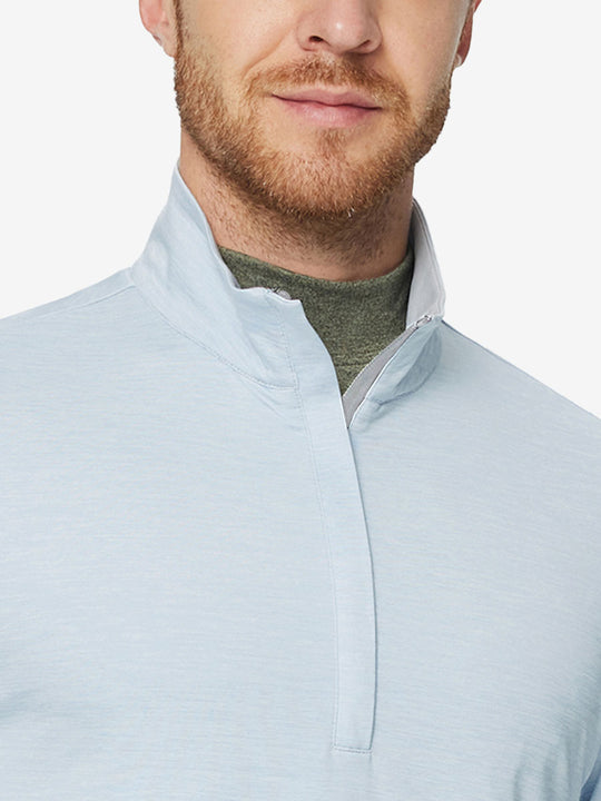Heather Pinstripe Brushed Dry Fit Quarter Zip Pullover