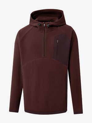 3D front view of the Quarter Zip Polar Fleece Sweatshirt in Wine Red, simple and athletic look.