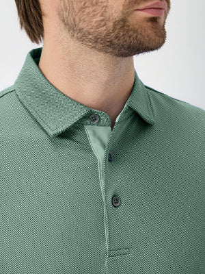 Moisture Wicking Long Sleeve Herringbone Polo Shirts