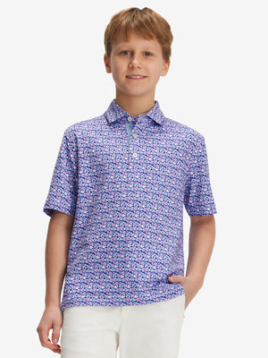 Youth Print Stretch Lightweight Polo Shirts