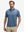 Male model front upper body wearing Performance quick dry print golf polos, sleek light blue navy circles look