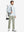 Full body model carrying golf bag in Water-resistant fleece lined pants, clean stone look