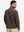 Back view of winter thermal outdoor water resistant fleece jacket showing smooth fleece texture in coffee brown
