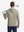 Model back upper body display shot, heather midlayer golf hoodies in taupe heather