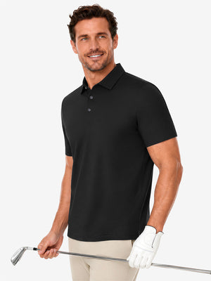 Nylon Blend Casual Jacquard Polo Shirts