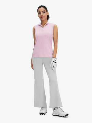 Pantalones de golf elásticos de cintura alta para mujer con bolsillos