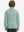 Model in kids soft lightweight fleece lined jacket in dusty green, showing back half-body view.