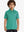 MAELREG Youth Polo – half-body front view, neutral pose in Green Stripe