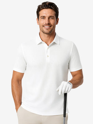 Nylon Blend Casual Jacquard Polo Shirts