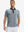 Front half-body of model in navy stripe upgraded two-tone striped quick dry polo shirt