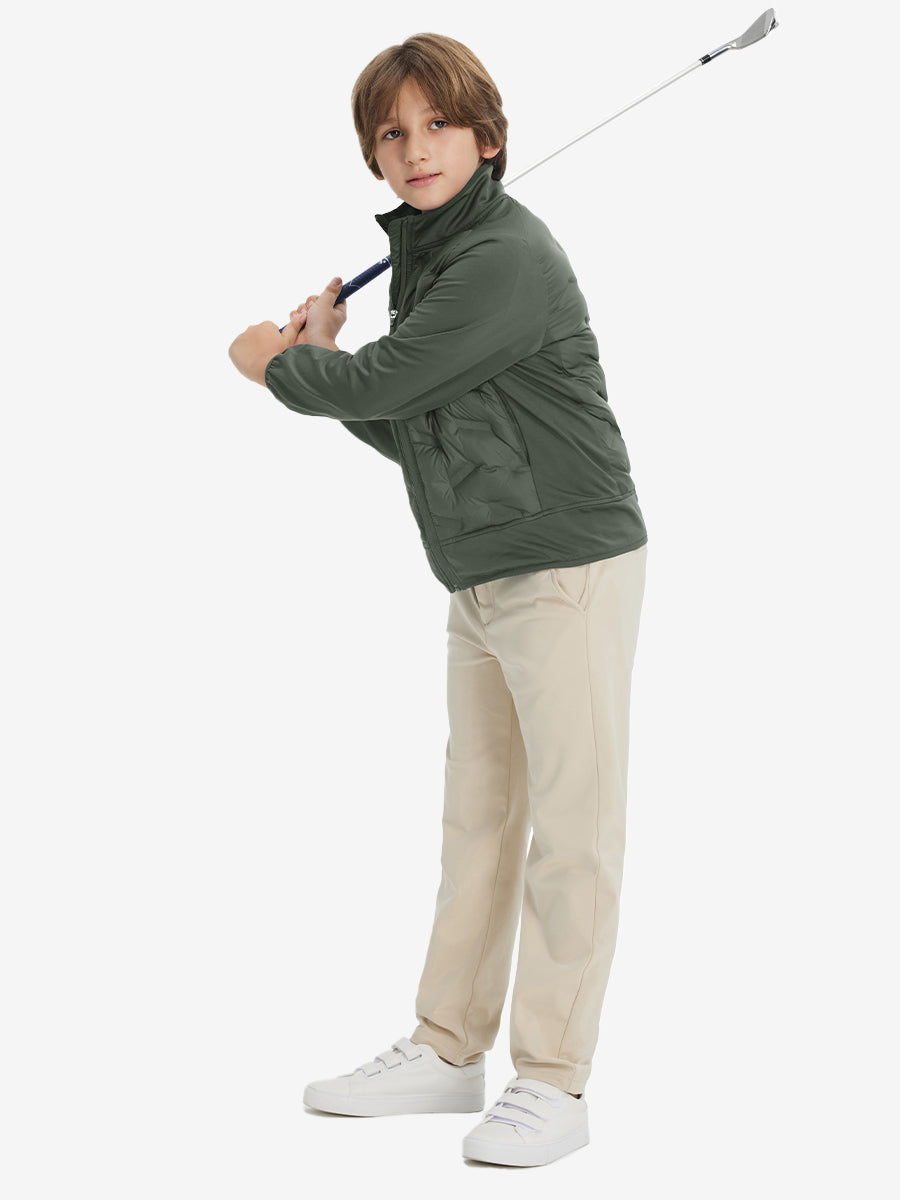 Boys Windproof Puffer Jacket with Pockets