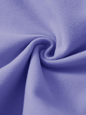 Close-up of the fabric of women's stretch fleece lined water resistant joggers in lavender, highlighting the fleece lining.
