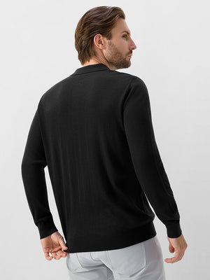 Pure Merino Wool Knit Sweater Polo Shirts