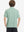 Back upper body view of kids stylish stripe polo shirts, showing pattern and light green stripe tone