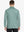 Back half-body view of model wearing BERYL GREEN Long Sleeve Solid Jersey Polo
