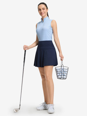 Women's Sleeveless Q-Zip Print Golf Shirts