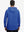 Back upper body view of the dry fit stretchy hoodie in klein blue, simple cut and relaxed posture.