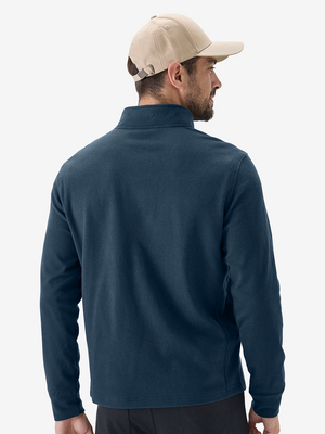 Heather Brushed Rib Knit Quarter Zip with 2 Pockets