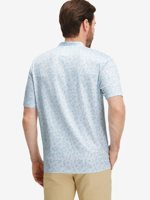 Stretch Printed Collarless Henley Golf Shirts