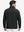 Back upper body view of the black mock neck golf pullover, model turns head for relaxed pose.