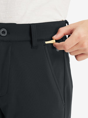 Boys Stretch Fleece Lined Casual Golf Pants in black, close-up pocket detail