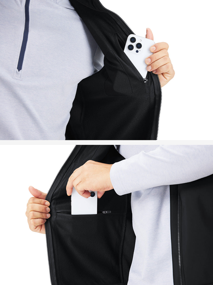 Sleeveless Softshell Fleece Outdoor Vests with 6 Pockets