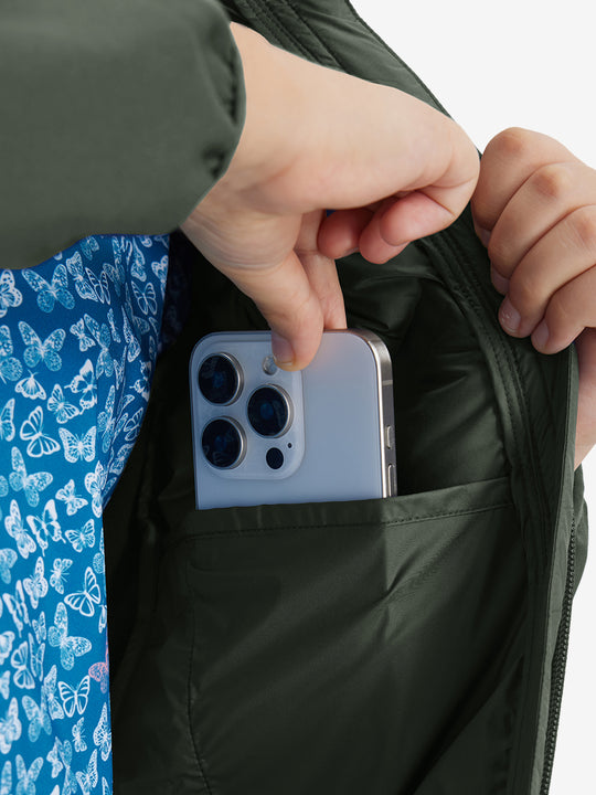 Boys Windproof Puffer Jacket with Pockets