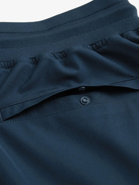 NAVY 9 Inch Performance Active Shorts back single zip pocket detail
