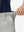 Detail view of elastic waistband on silver grey women's regular fit stretchy golf pants