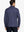 Back half-body view of model in Pinstripe Quarter Zip Pullover, showing back detail – NAVY MELANGE
