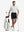 Full-body front view of model wearing the blue presence heather comfy cotton blend polo shirt with pocket, showing the complete outfit