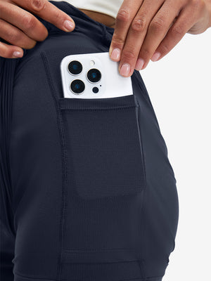 Pantalones cortos de secado rápido 2 en 1 de talle alto para mujer con 7 bolsillos