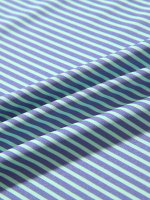 Fabric detail of Performance cooling polo - youth with breathable feel in green ash stripe