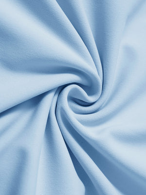Fabric close-up of dry fit stretchy sweatshirts hoodies, soft knit texture with breathable feel in light blue