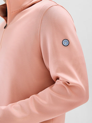Pin-Stripe Quarter Zip with Hood